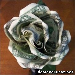 Цветы из бумаги. Роза из денег